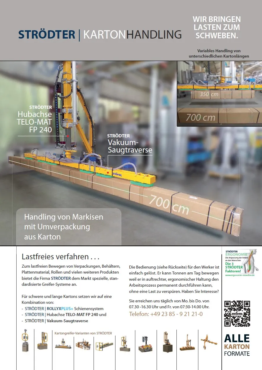 Informationen im PDF für Markisenhersteller